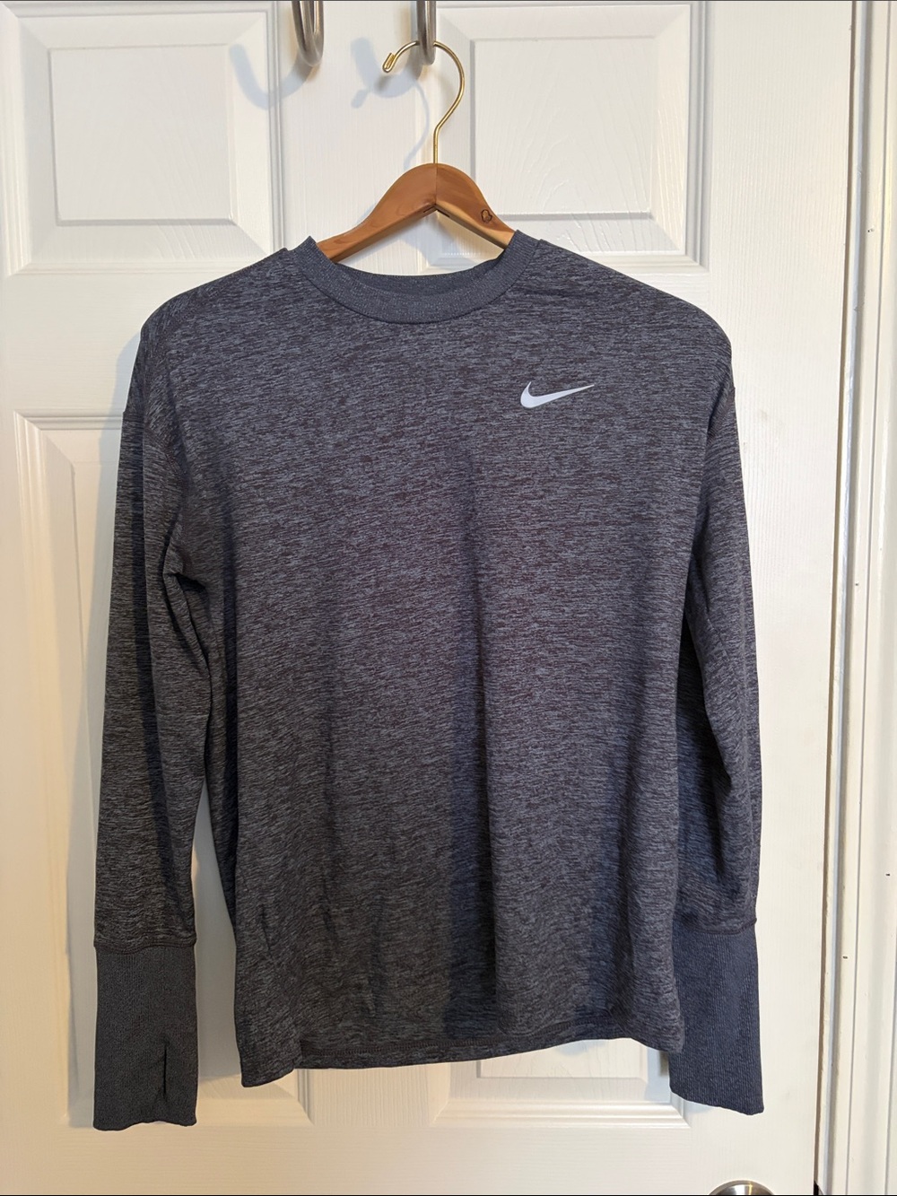 Nike Women’s Dry Fit Long-Sleeve Heathered Navy Running Shirt